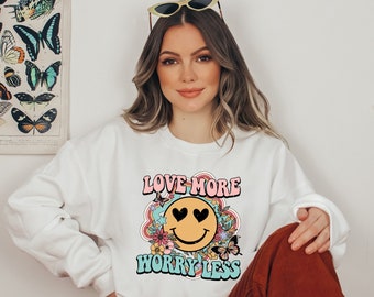 Smile Face-tröja: Preppy Retro Positivity-tröja