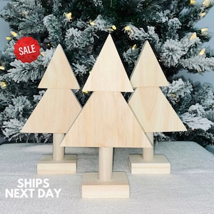 Modern Christmas Tree, Wood Christmas Tree Decor, Minimalist Christmas, Wooden Tree, Rustic Christmas Tree, Set of 3