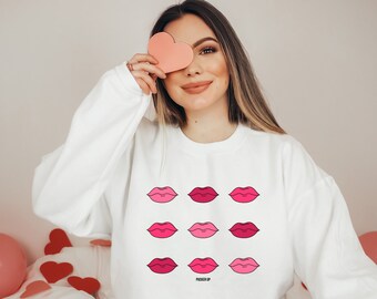 Pucker Up Sweatshirt, Love Heart Sweatshirt, Cute Valentine&#39;s Sweater, Teacher Valentine&#39;s Shirt, Mom Valentine&#39;s
