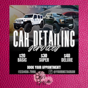 DIY Car Wash Detailing Flyer; Car Wash Flyer; Detailer Flyer