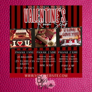 DIY Room Setup Valentines Booking Flyer, February Flyer, Shop Now Flyer, Hair Flyer, Boutique Flyer