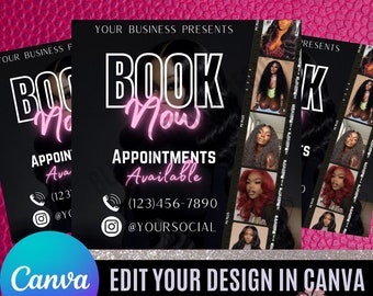 Now Booking Flyer; Hair Stylist; Nail Tech; Lash Tech; Esthetician