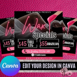 DIY Wax Specials Flyer; Esthetician; Wax