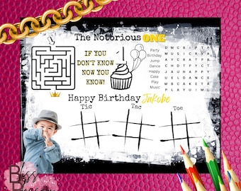 The Notorious One Coloring Page, First Birthday; Coloring Page; Birthday Coloring