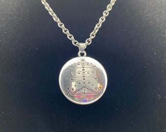 Spiritual Orisha Ogou Feray Veve Pendant Necklace