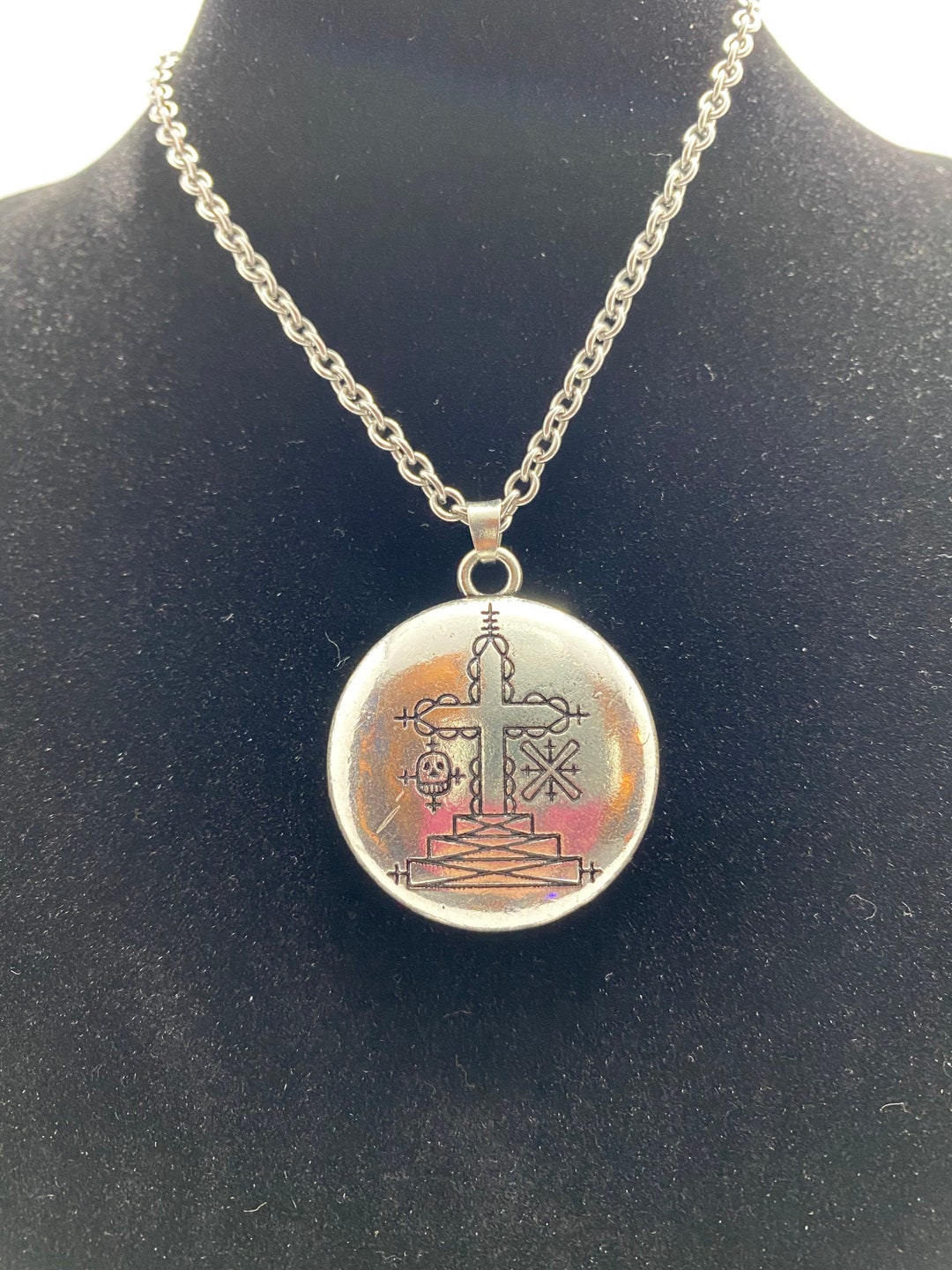 Spiritual Orisha Papa Ghede Veve Pendant Necklace - Etsy