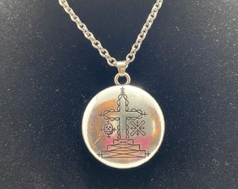 Spiritual Orisha Papa Ghede Veve Pendant Necklace