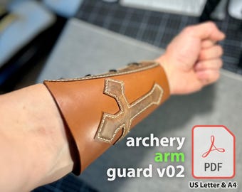 Leren boogschieten armbeschermer v.02 pdf digitaal patroon doe-het-zelf leerproject boogschieten beschermende kleding pdf digitale sjabloon armbescherming