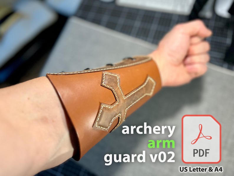Leather Archery Arm Guard v.02 PDF Digital Pattern DIY Leather Project  Archery Shooting Protective Gear PDF Digital Template Arm Protection