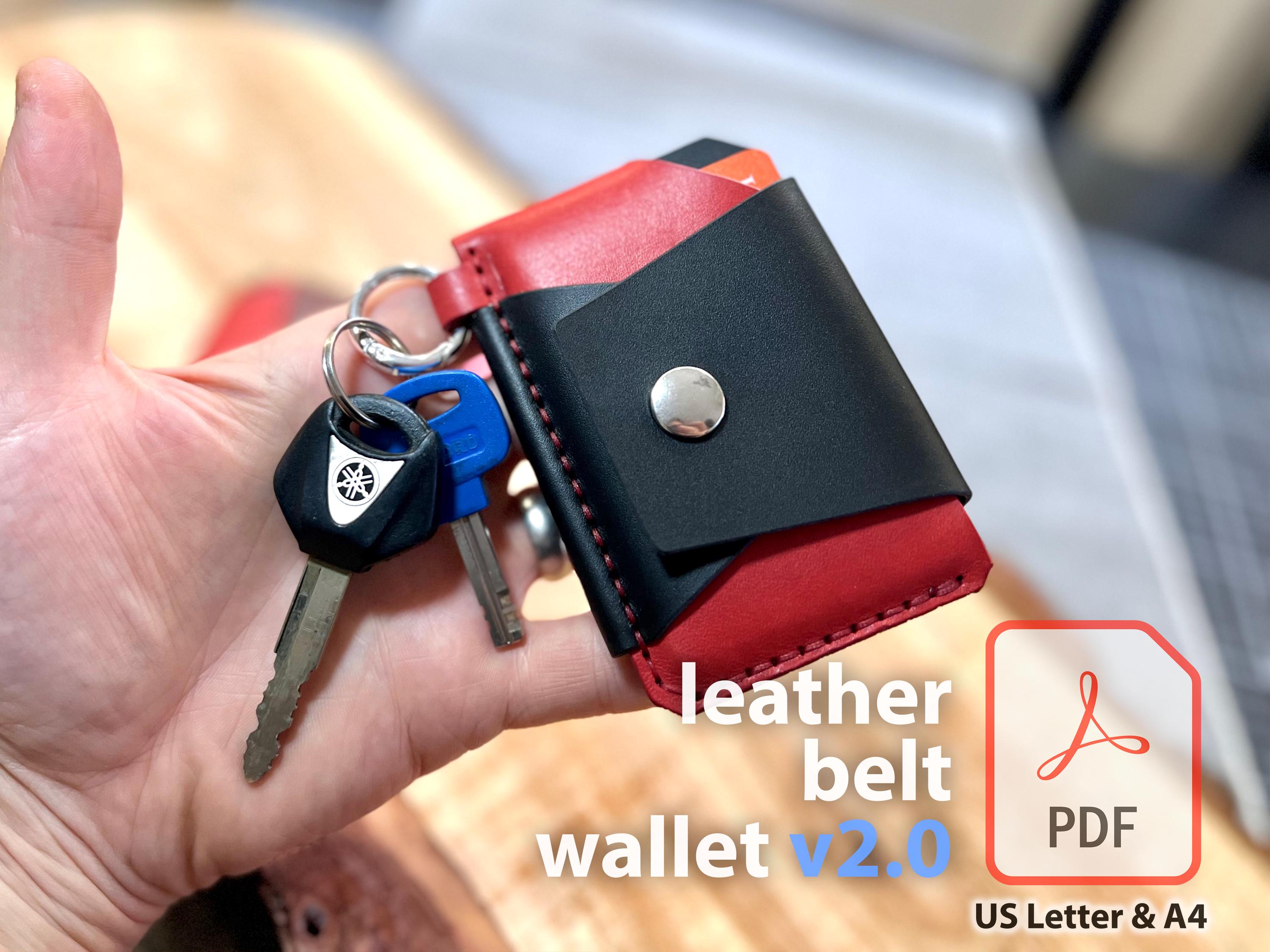 Leather Wallet Pattern Card Holder Belt Card Holder v2.0 PDF Pattern DIY Belt Wallet Template Leather Waist Wallet for Cards and Money