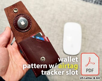 Leather Wallet Pattern PDF | AirTag Slot Wallet Template | Minimal Leather Wallet DIY | Digital Download