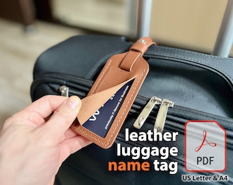 Leather Luggage Tag PDF Pattern - Create Simple and Stylish Bag Identification Tags for Backpacks and Suitcases DIY – Instant Download