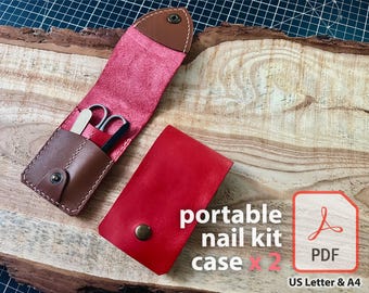 Leather Manicure Kit Case Pattern, DIY PDF Template (2 Models)