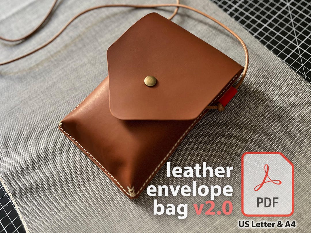 Elegant Leather Envelope Bag PDF Pattern DIY Shoulder Bag With ...
