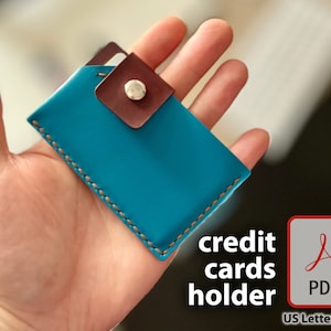 Kreditkarte Muster aus Leder Wallet DIY Handmade Kreditkarte PDF Muster Slim Design Wallet Digital Template A4 & US Letter