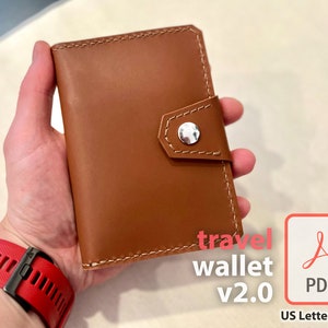 Leder Reisebrieftasche mit mehreren Taschen für Karten, Normal- & Zugtickets DIY Passport Cover PDF Template Crafting pdf Leather Template