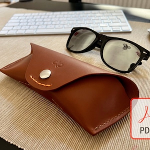 Leather Sunglasses Case PDF Pattern DIY Eyewear Holder Template Stylish