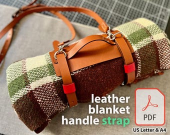Leather Blanket Carrier PDF Pattern, Adjustable Strap DIY Leather Blanket, Camping Travel Rug, Yoga Mat (PDF Download)