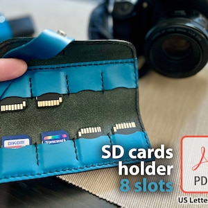 Elegante custodia in pelle modello PDF, elegante porta schede SD da 8 slot, mantieni i tuoi ricordi organizzati e al sicuro! - Modello fai da te per la lavorazione della pelle