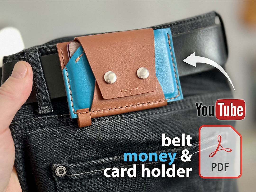Leather Wallet Pattern Card Holder DIY Belt Card Holder Pattern PDF for