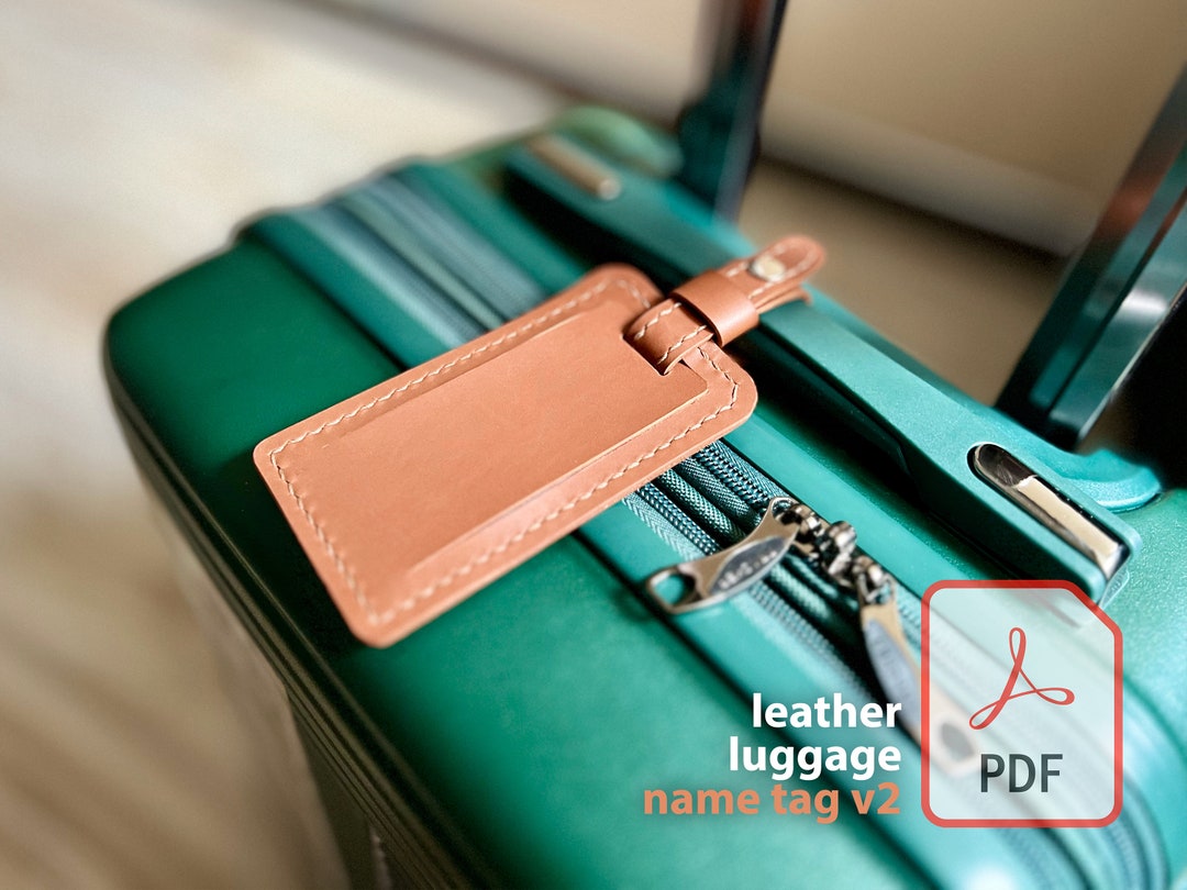 Leather Luggage Tag DIY PDF Pattern Craft Customized Bag Etsy