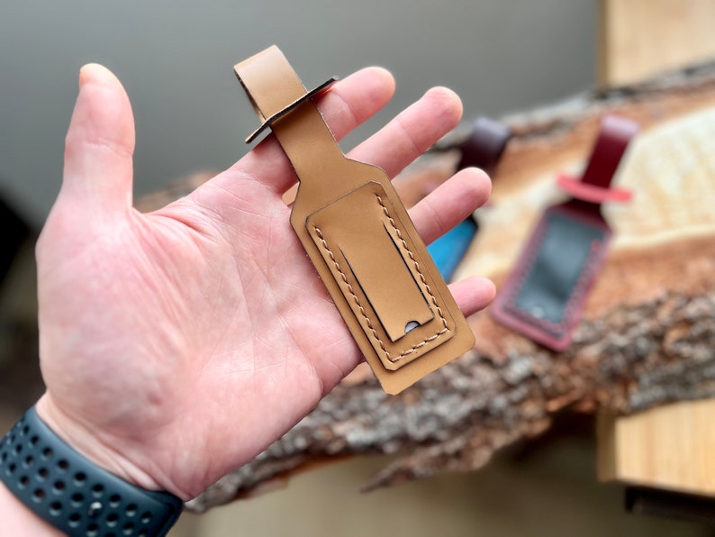 Leather Luggage Name Tag PDF Pattern Travel in Style With Customized