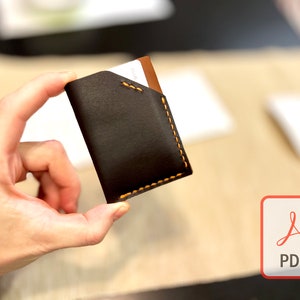 Leather Slim Wallet Minimalist Leather Wallet DIY Leather Craft Pattern PDF Digital Template Handmade Wallet Leather Card Holder Pattern