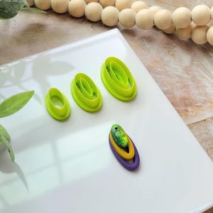 Oval Polymer Clay Cutter Set: Layered Earring Design