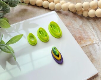 Oval Polymer Clay Cutter Set: Layered Earring Design