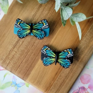 Butterfly barrette alligator hair clip polymer clay hair accessory barrette for girl barrette for woman
