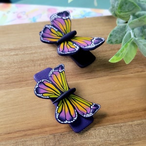 Butterfly barrette alligator hair clip polymer clay hair accessory barrette for girl barrette for woman