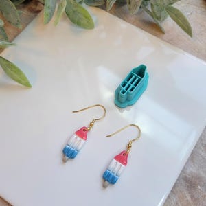 Rocket Popsicle Polymer Clay Cutters: Fourth of July Earrings