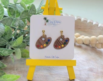 Paint Palette Clay Earrings various styles: Handmade Art Teacher Jewelry teacher gift