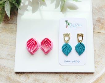 Wavy Drop Polymer Clay Cutters, Mirrored Cutters, Embossed cutters, drop cutter, boho cutter, boho earrings, dangle earrings, wavy earrings