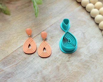 Teardrop Polymer Clay Cutters Embossed Cutters: Boho Earrings, dangle earrings