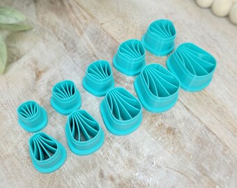 Oval Polymer Clay Cutter Set Embossed Cutters: Boho Earring Design