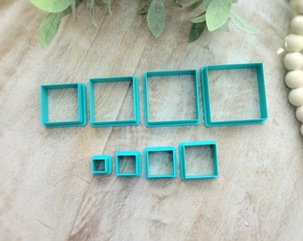 Square Polymer Clay Cutters, square earrings, basic shape cutter