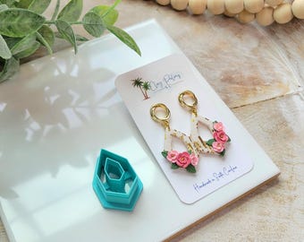 Pointed Donut Polymer Clay Cutter, donut clay cutter, 3D Printed Clay Earrings, donut earrings, dangle earrings, donut cutter