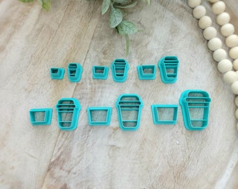 Coffee Cup Polymer Clay Cutter Set: Hot Cocoa, PSL Latte, coffee earrings, psl latte earrings, coffee cup clay cutter