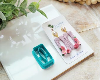 Rectangle Donut Polymer Clay Cutter, rectangle earrings, donut clay cutter, 3D Printed Clay Earrings