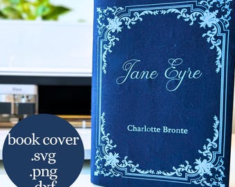 Book Cover SVG, PNG, dxf - Cricut HTV file for bookbinding, gold foil vinyl decoration, standard trade book size  -Baroque, Vintage