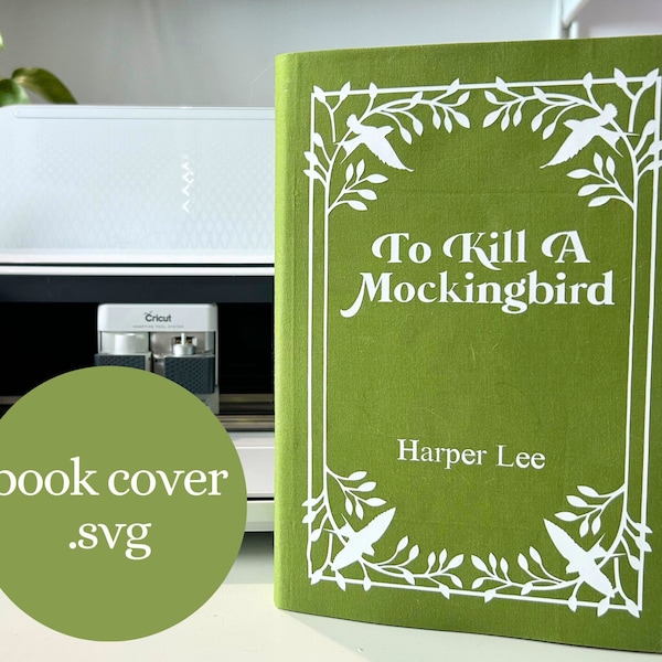 Book Cover SVG - Swallows - Cricut HTV file for bookbinding, gold foil vinyl decoration, standard trade book size