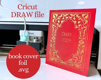 Frame Decoration - Cricut DRAW file download for pen or foil - card making, bookbinding, book making, book cover design -vintage florals