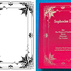 Couverture de livre - Téléchargement de fichier Cricut DRAW pour stylo ou feuille - Vintage classique - fabrication de cartes, reliure, fabrication de livres, conception de couverture de livre