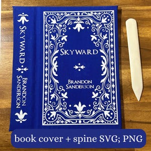 Book Cover and Spine SVG, PNG - Victorian Lillies - Cricut HTV file for bookbinding, gold foil vinyl, standard book size