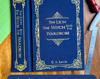 Book Cover, Spine, and Cover Ornament - Elegant wireframe monoline - Cricut HTV file for bookbinding, gold foil vinyl, standard book size
