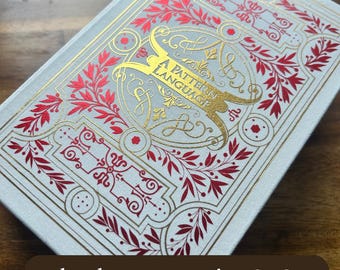 Book Cover and Spine SVG - Regal Victorian Laurels - Cricut HTV file for bookbinding, gold foil vinyl, standard book size