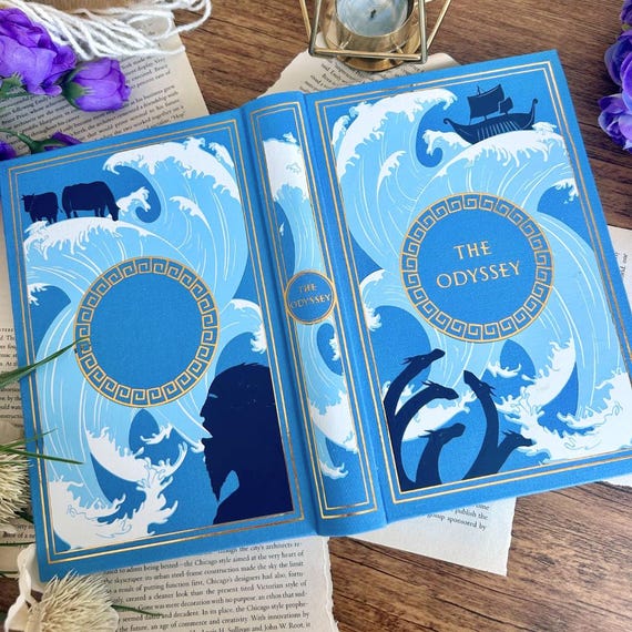 Rebound "The Odyssey" Emily Wilson – Authentic Marbled Edges, Original Cover Art