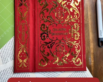 Book Cover and Spine SVG - Regal Ornate Damask - Cricut HTV file for bookbinding, gold foil vinyl, standard book size