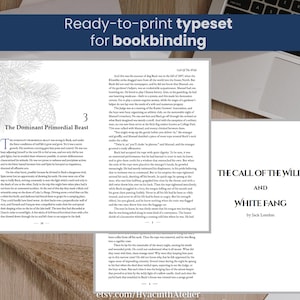 May include: A black and white image of a book cover with the title "The Call of the Wild and White Fang" by Jack London. The cover features a simple design with the title in a bold font.